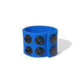 C1R Releasing Boneyard Silicone Ball Strap Blue Stretchy Cock Rings